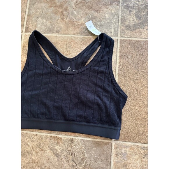 Aerie Cozy Class Ribbed Knit Sports Bra True Black Size Large - Picture 3 of 8